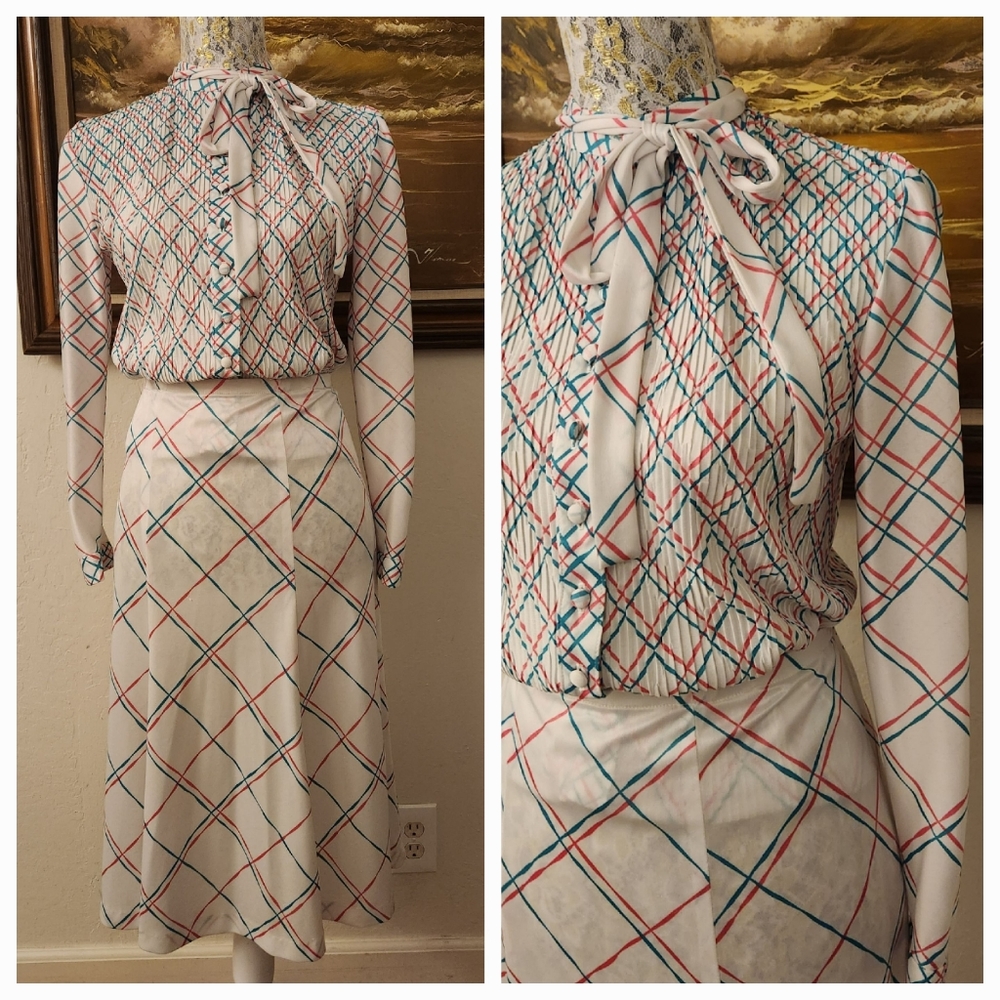 Vintage 1970s Skirt & Blouse Set by Hal Ferman